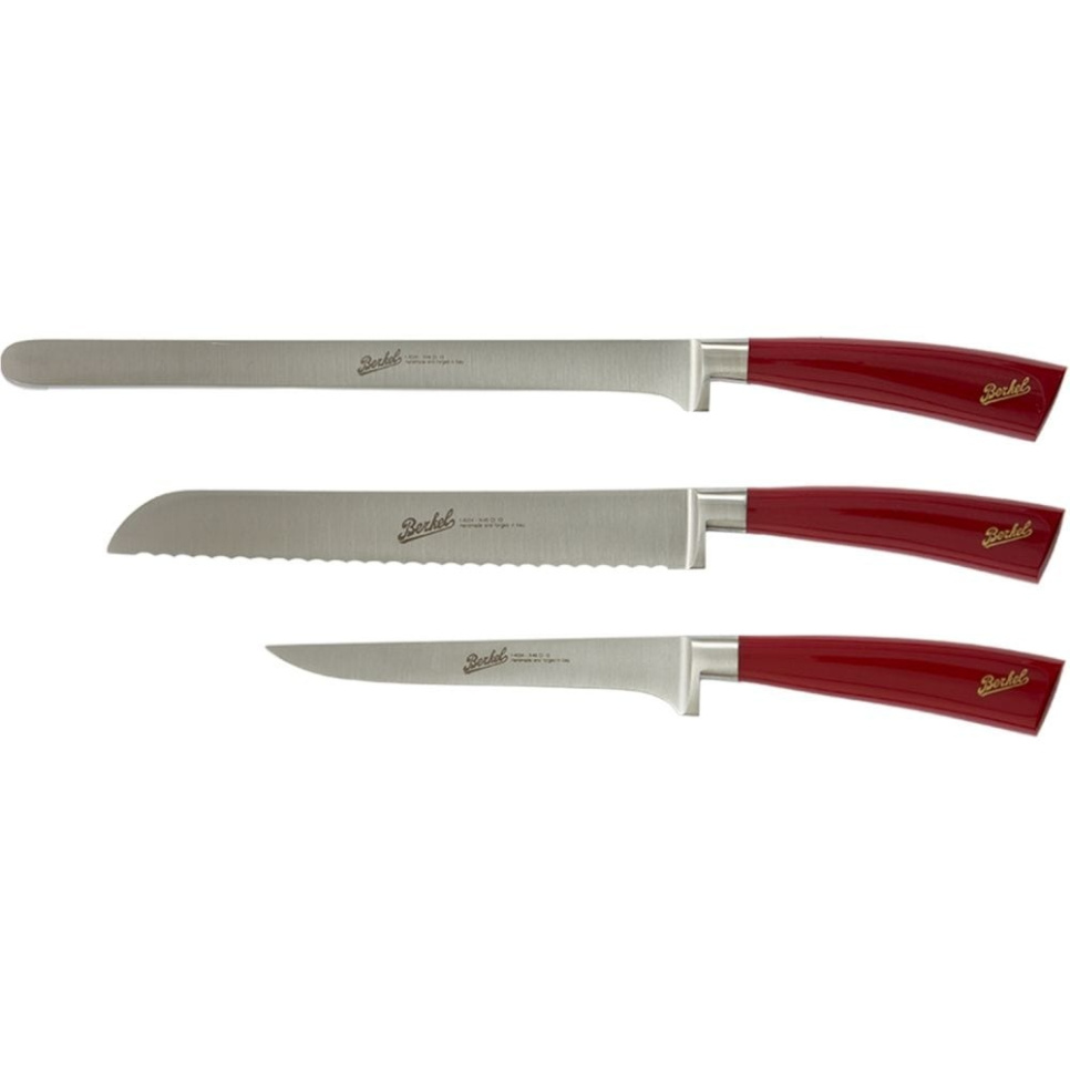Zestaw szynkowy w trzech częściach, Elegance Red - Berkel w grupie Gotowanie / Noże kuchenne / Zestaw noży w The Kitchen Lab (1870-23992)