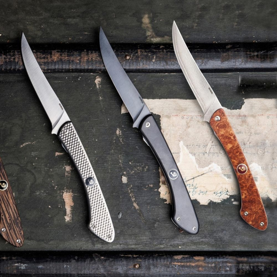 Nóż składany, 12 cm, z rękojeścią z ciemnego tytanu - Berkel