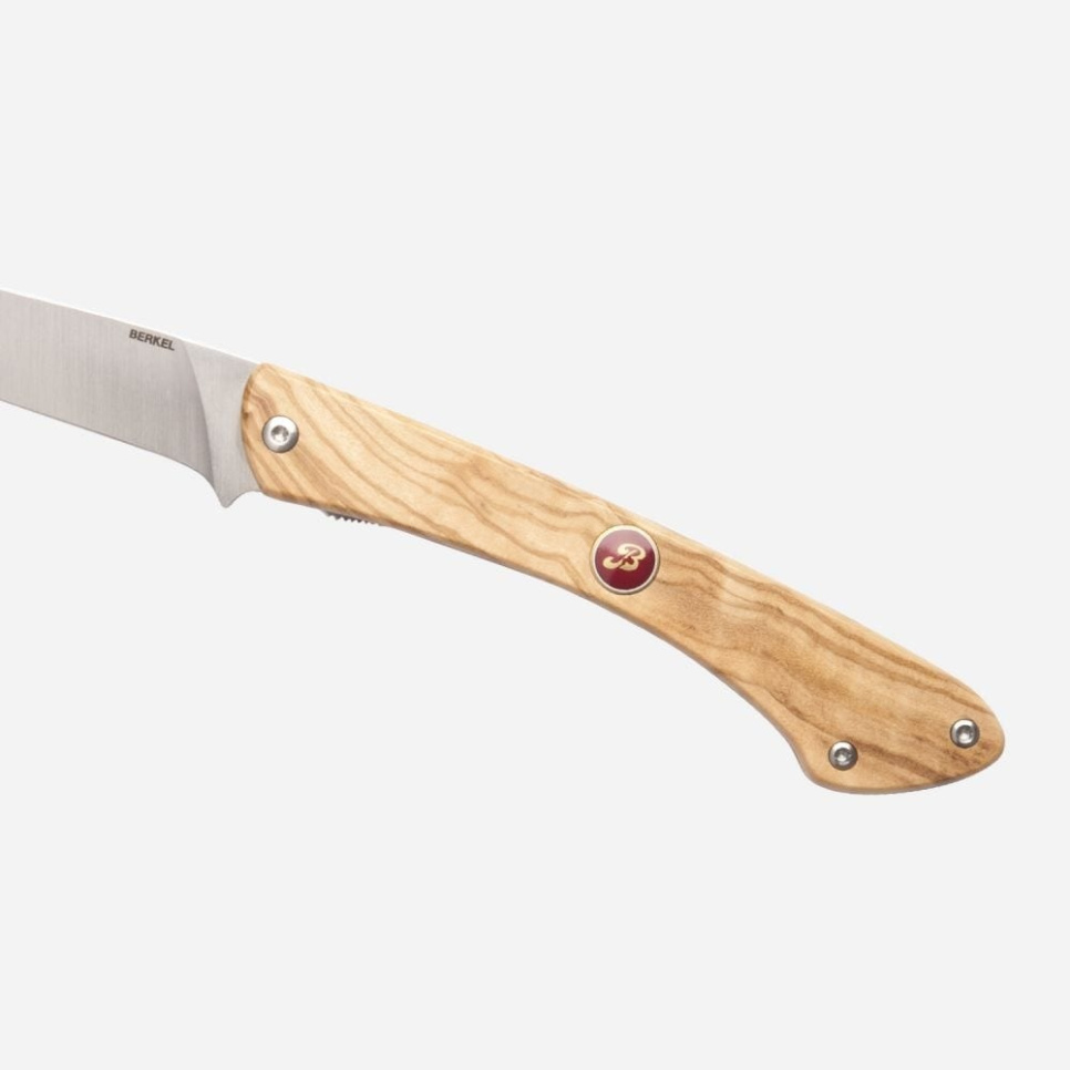 Nóż składany, 12 cm, z rączką z drewna oliwnego - Berkel