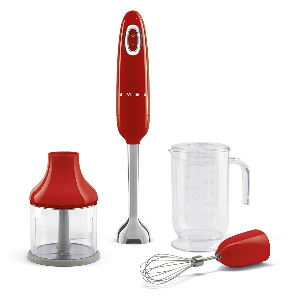 Blender ręczny z zestawem akcesoriów, czerwony - Smeg w grupie Urządzenia kuchenne / Mieszaj i siekaj / Miksery ręczne w The Kitchen Lab (1984-24908)