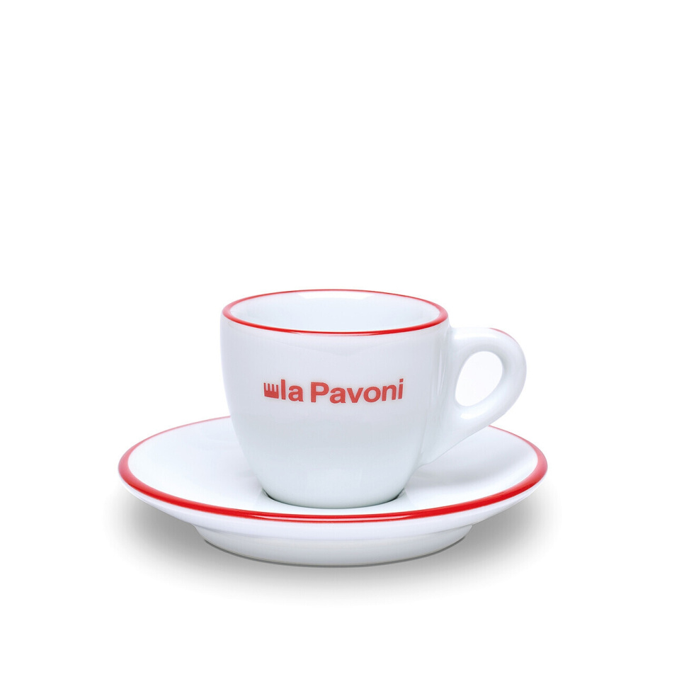 Filiżanki do espresso ze spodkami, opakowanie 6 sztuk - La Pavoni w grupie Herbata i kawa / Akcesoria do kawy / Filiżanki do kawy w The Kitchen Lab (1984-31486)
