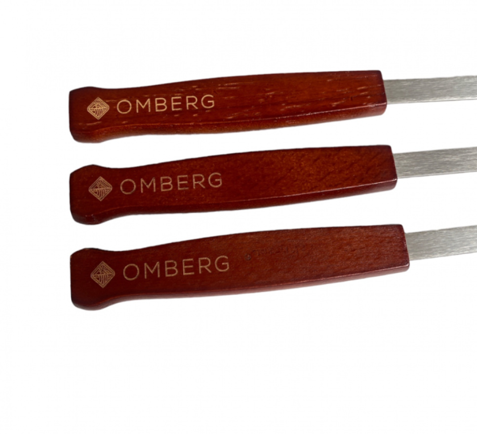 Szerokie szpikulce do grillowania z drewnianą rączką, 60 cm, zestaw 6 szt. - Omberg