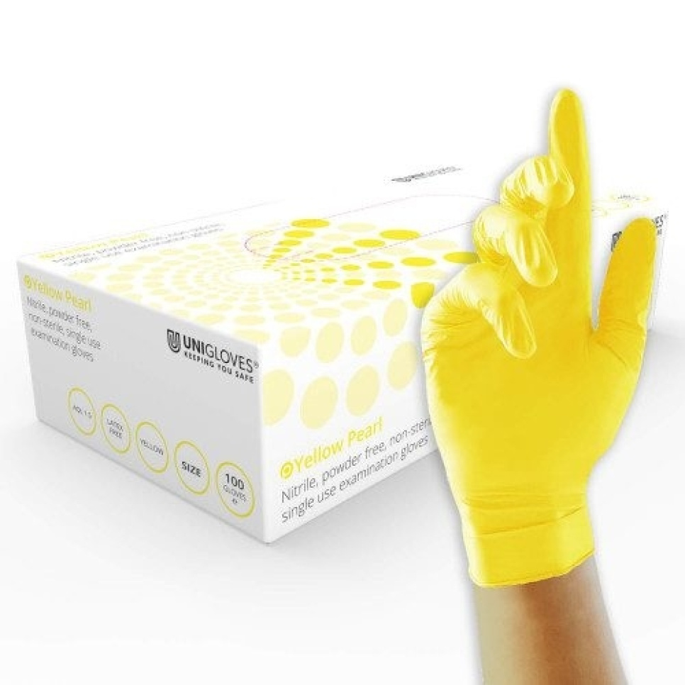 Rękawice nitrylowe, żółte, 100 sztuk - Unigloves w grupie Gotowanie / Przybory kuchenne / Mise en place w The Kitchen Lab (2047-26254)
