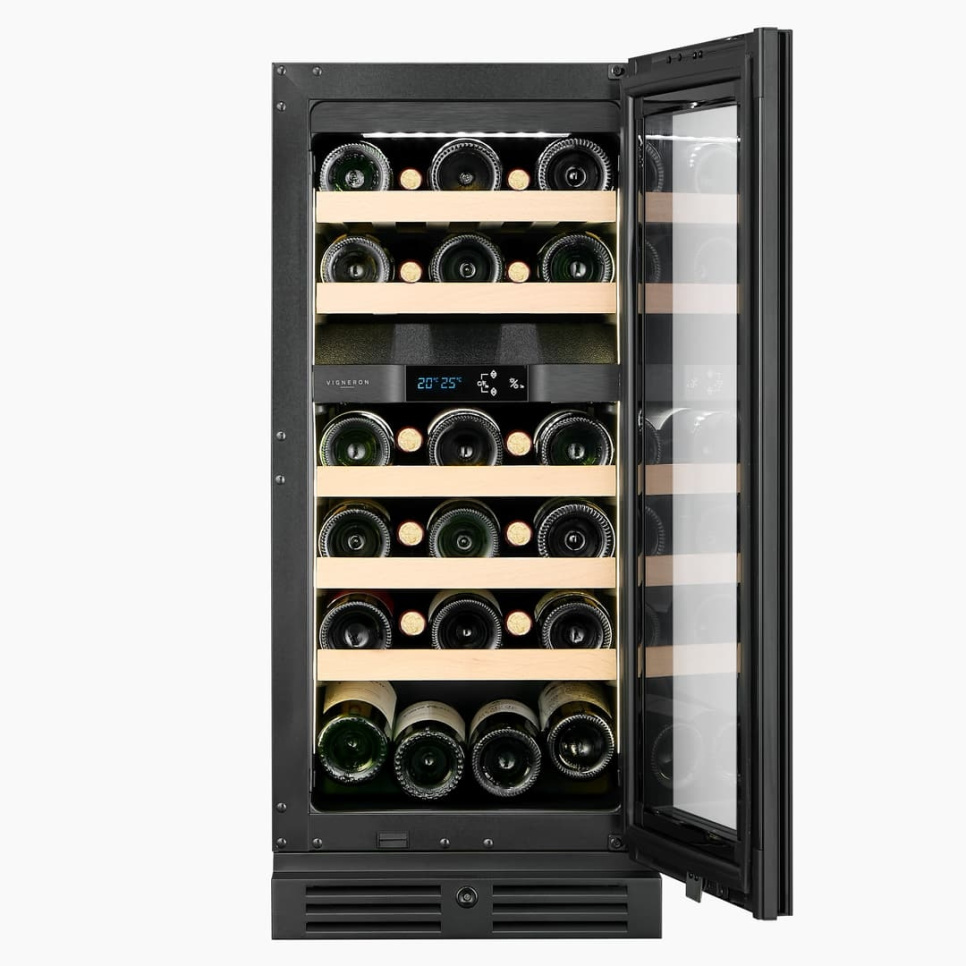 Winiarka Designline 40, Dwie strefy, Czarny - Vigneron