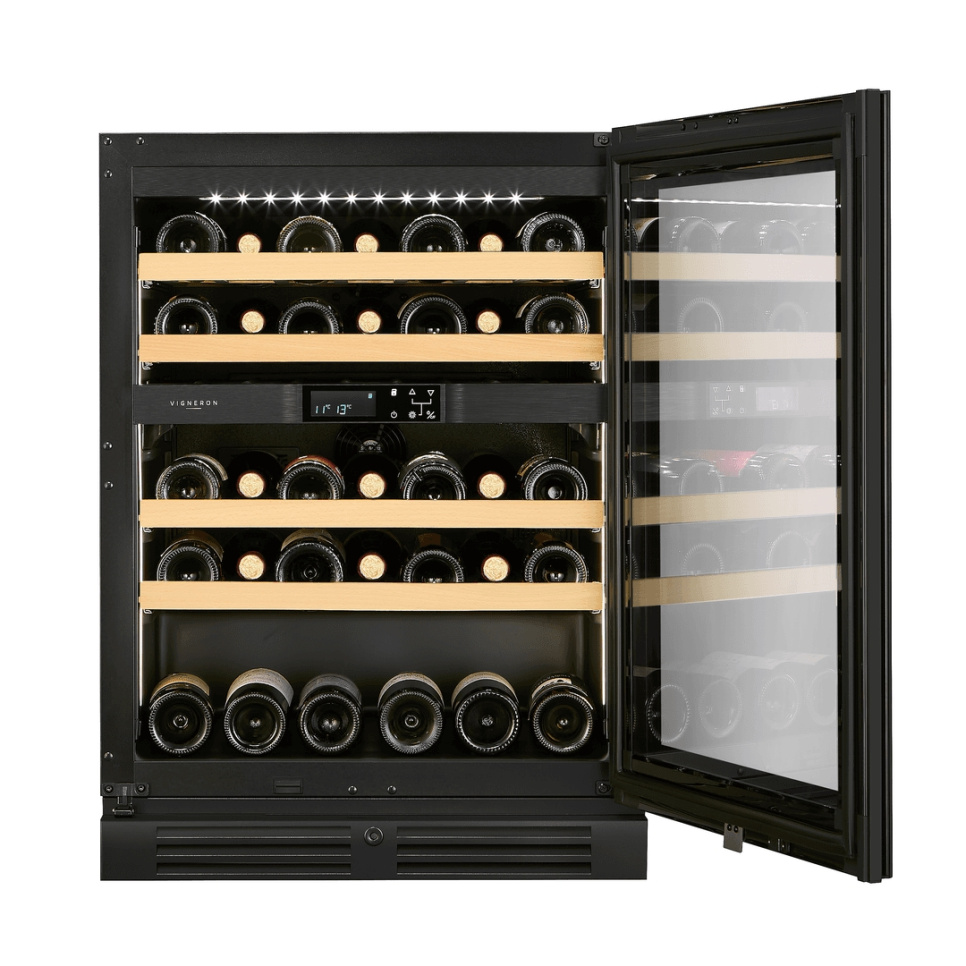 Winiarka Designline 60, Dwie strefy, Czarny - Vigneron