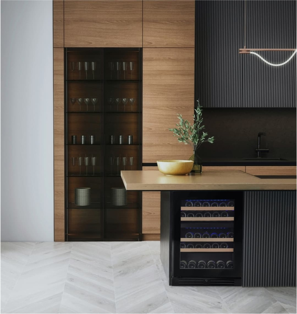 Winiarka Designline 60, Dwie strefy, Czarny - Vigneron