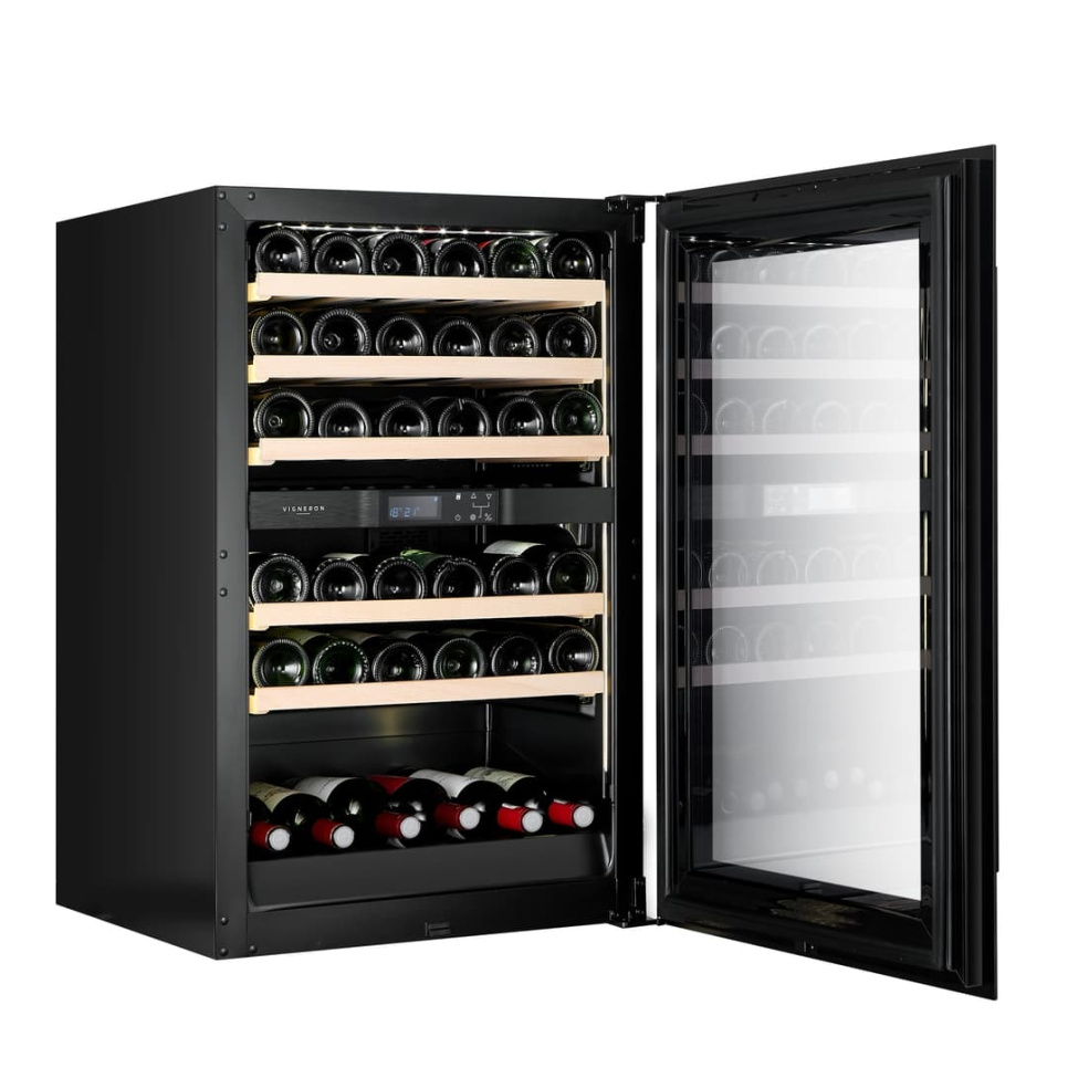 Winiarka Kitchen Built-in 90, Dwie strefy, Czarny - Vigneron