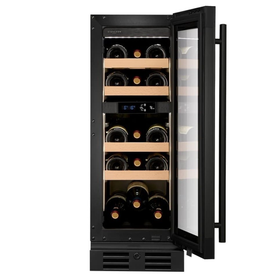Winiarka Kitchen Collection 30, Dwie strefy, Czarny - Vigneron