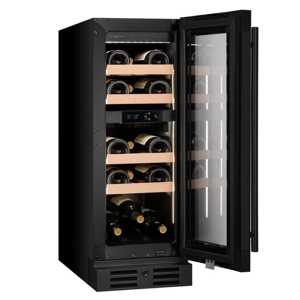 Winiarka Kitchen Collection 30, Dwie strefy, Czarny - Vigneron