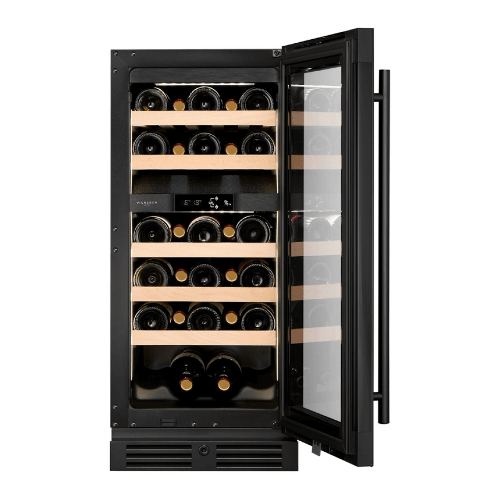 Winiarka Kitchen Collection 40, Dwie strefy, Czarny - Vigneron