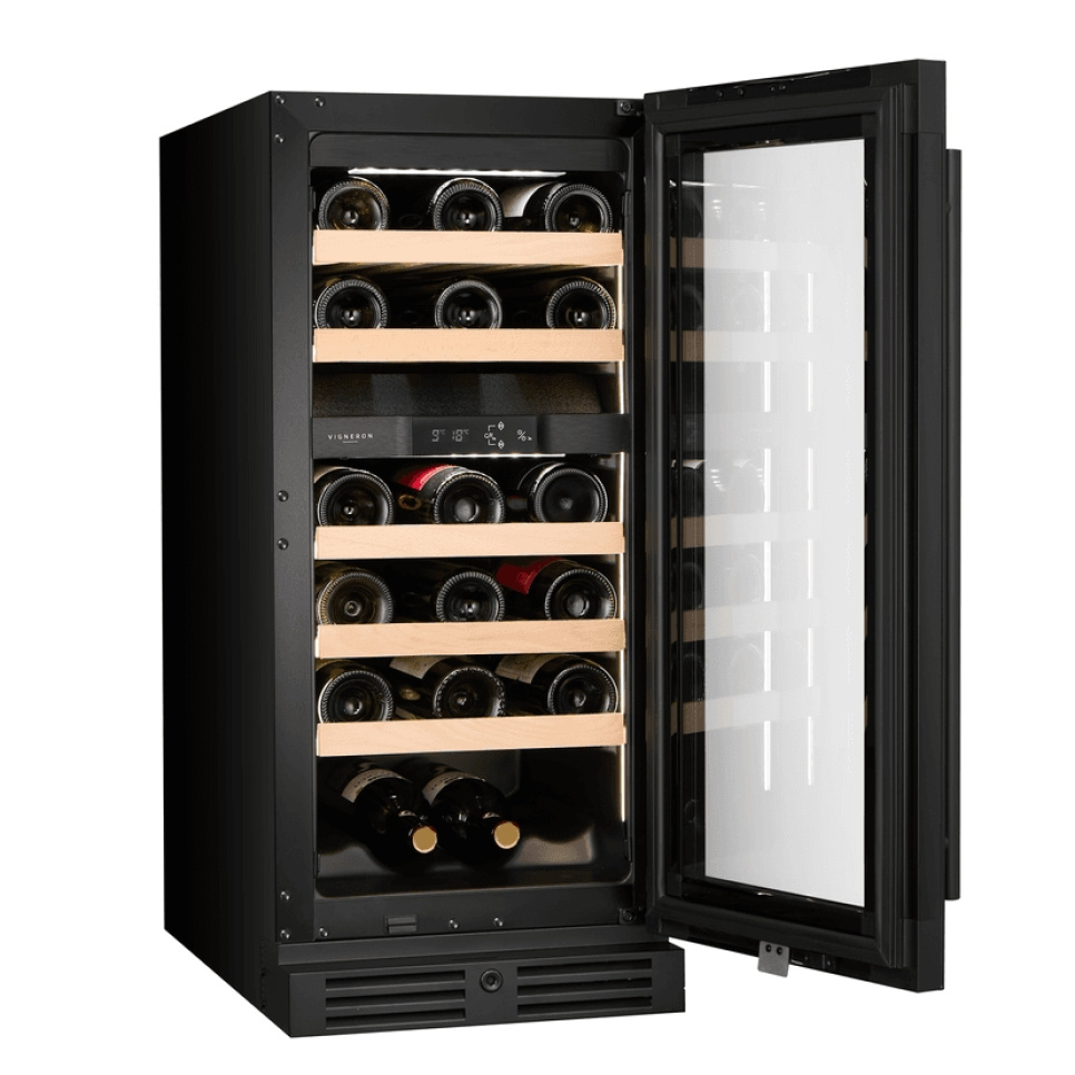Winiarka Kitchen Collection 40, Dwie strefy, Czarny - Vigneron