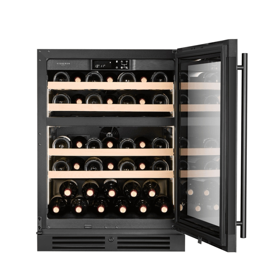 Winiarka Kitchen Collection 60, Dwie strefy, Czarny - Vigneron