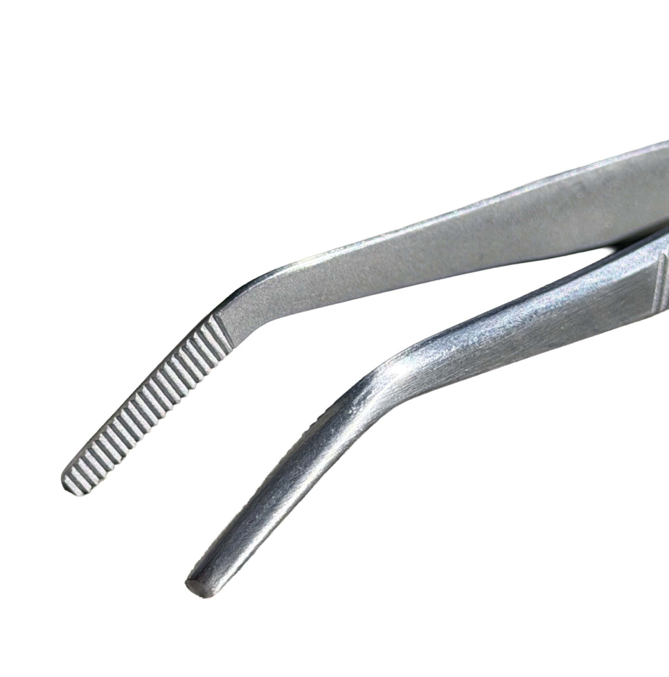 Pęseta zagięta, 14 cm, srebrna - The Kitchen Lab