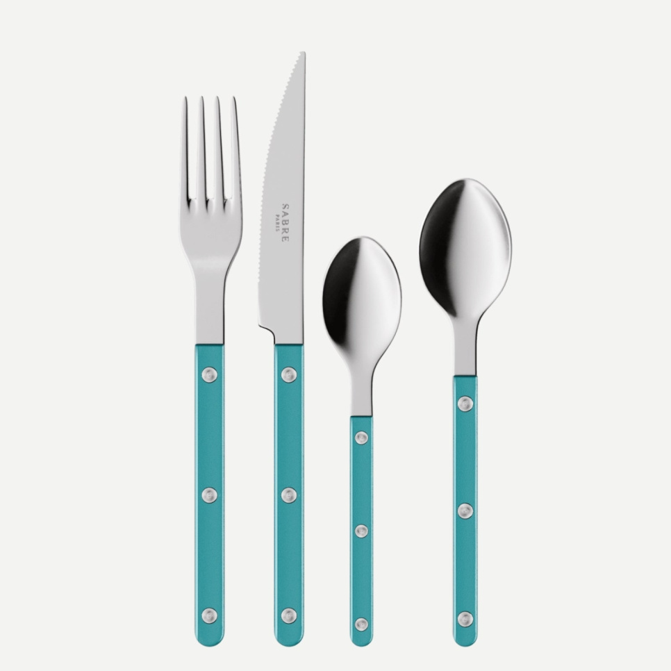 Zestaw sztućców, 4 szt, Bistrot Pearly, Turquoise - Sabre Paris w grupie Nakrycie stołu / Sztućce / Sztućce w The Kitchen Lab (2195-32369)