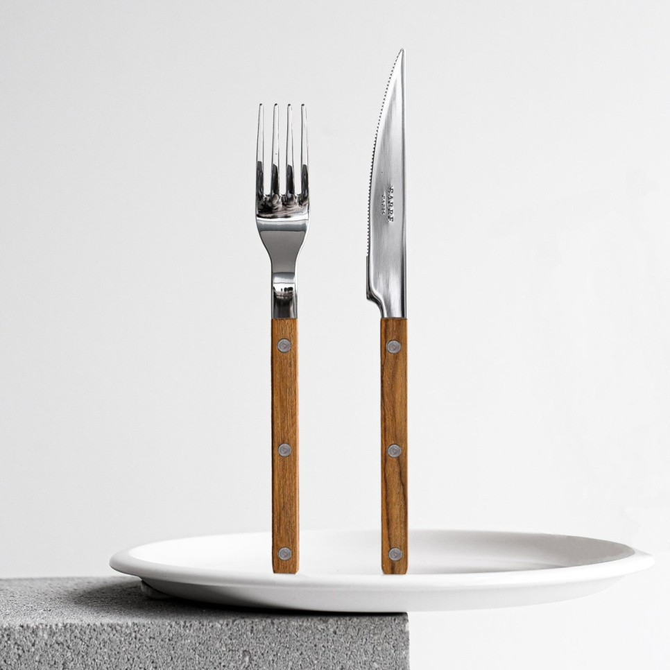 Zestaw sztućców, 4 elementy, Bistrot Teak - Sabre Paris