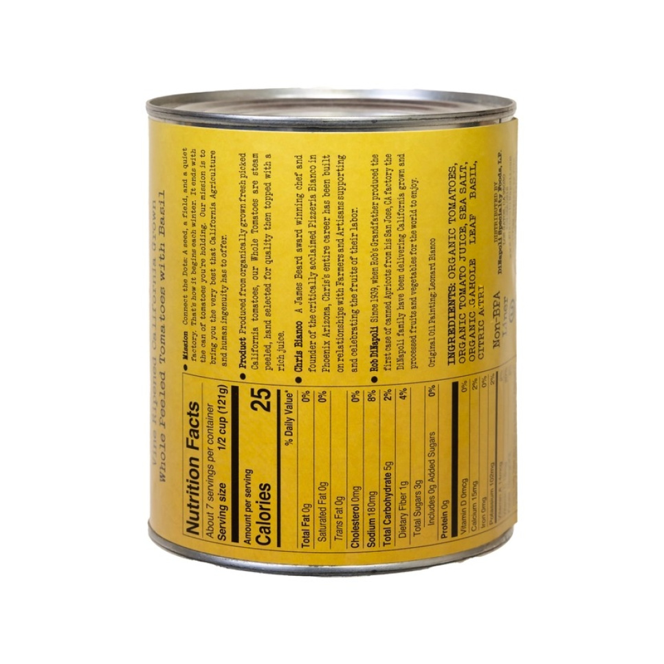 Whole peeled tomatoes, 794 g - Bianco DiNapoli