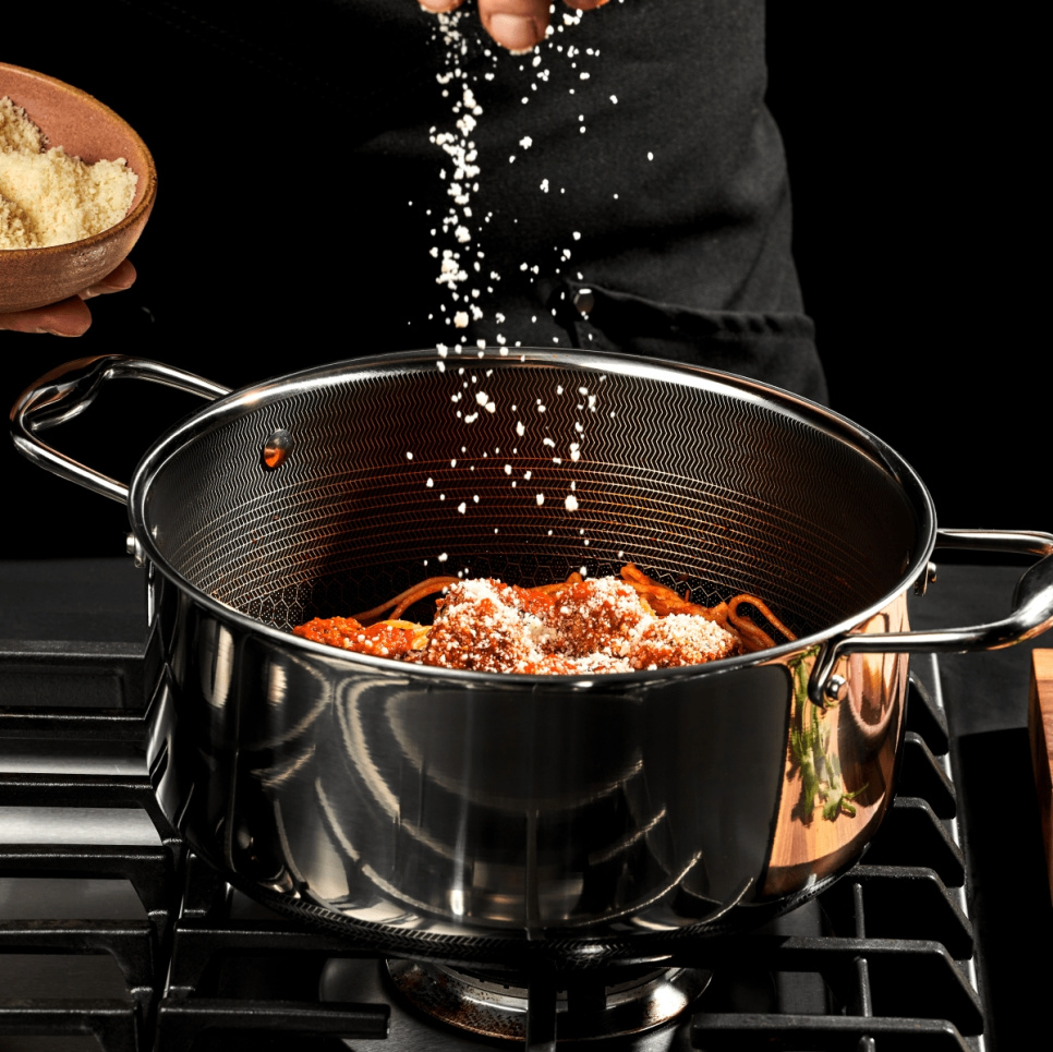 Garnek ze stali nierdzewnej z pokrywką, nieprzywierający, 4,7 l - Hexclad